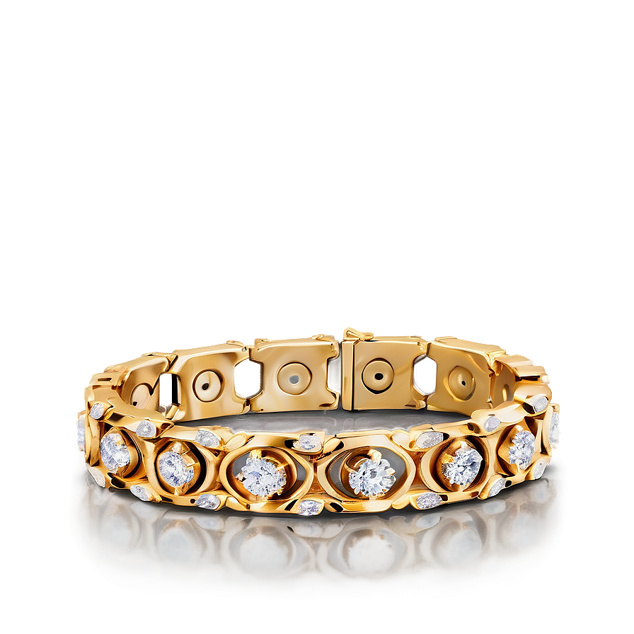 Gold Bracelet With Diamonds Png 30 PNG image