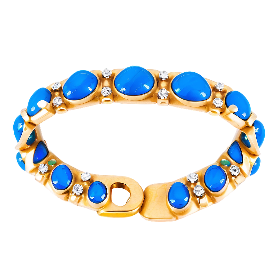 Gold Bracelet With Precious Stones Png 06282024 PNG image