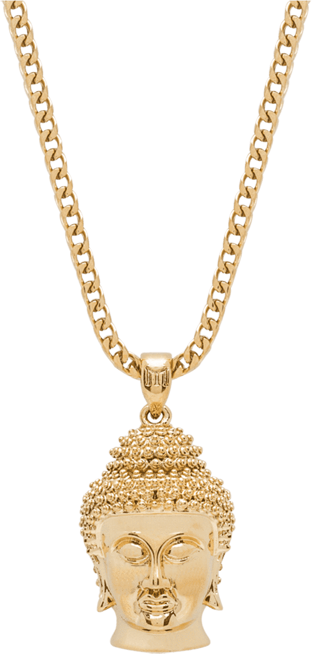 Gold Buddha Pendant Necklace PNG image