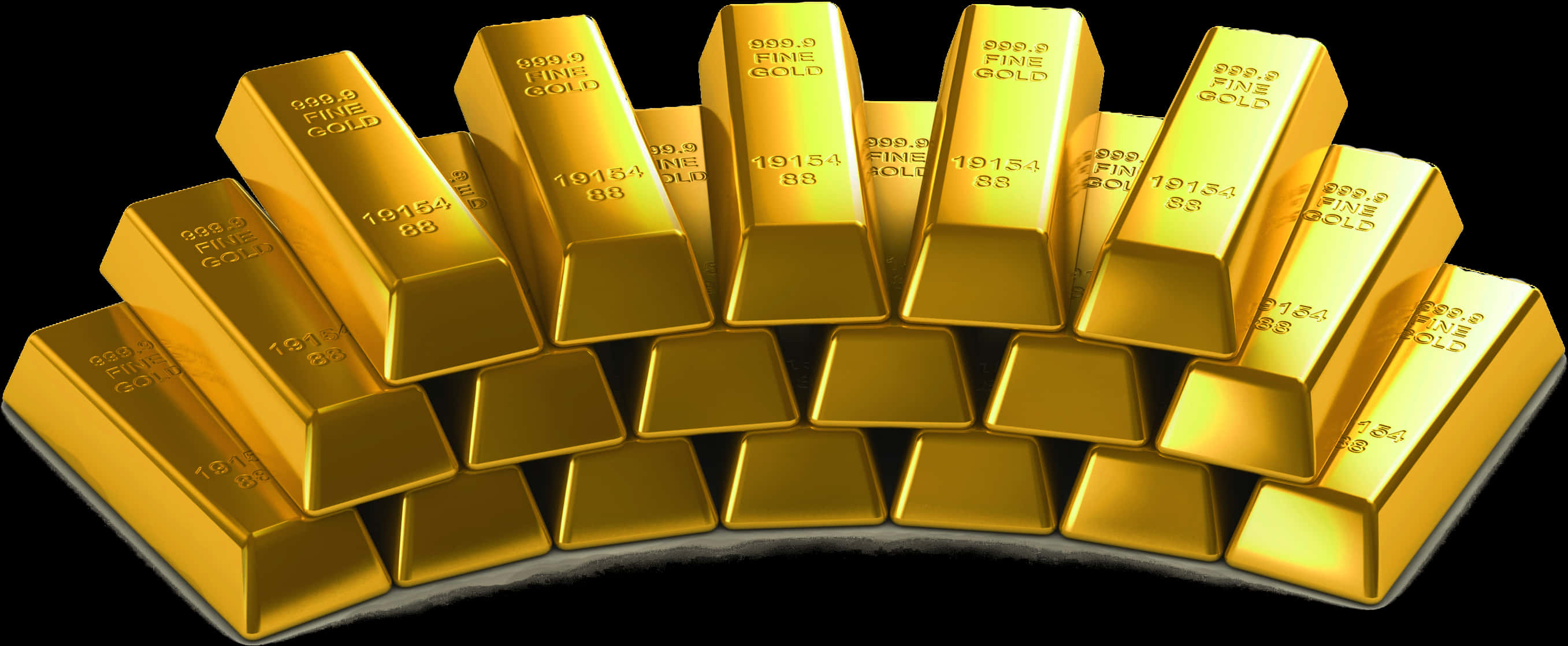 Gold Bullion Bars Display PNG image