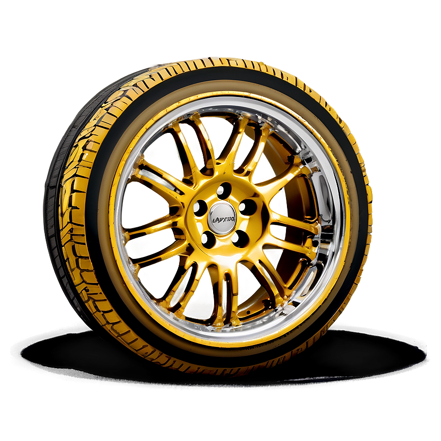 Gold Car Wheel Png 06122024 PNG image