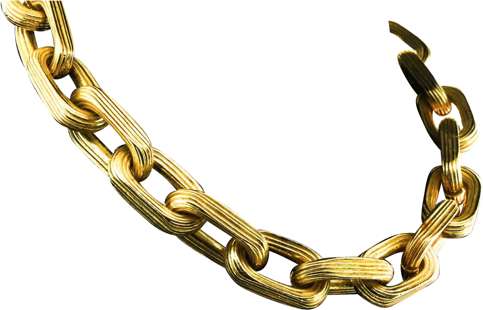 Gold Chain Necklace Broken Link PNG image