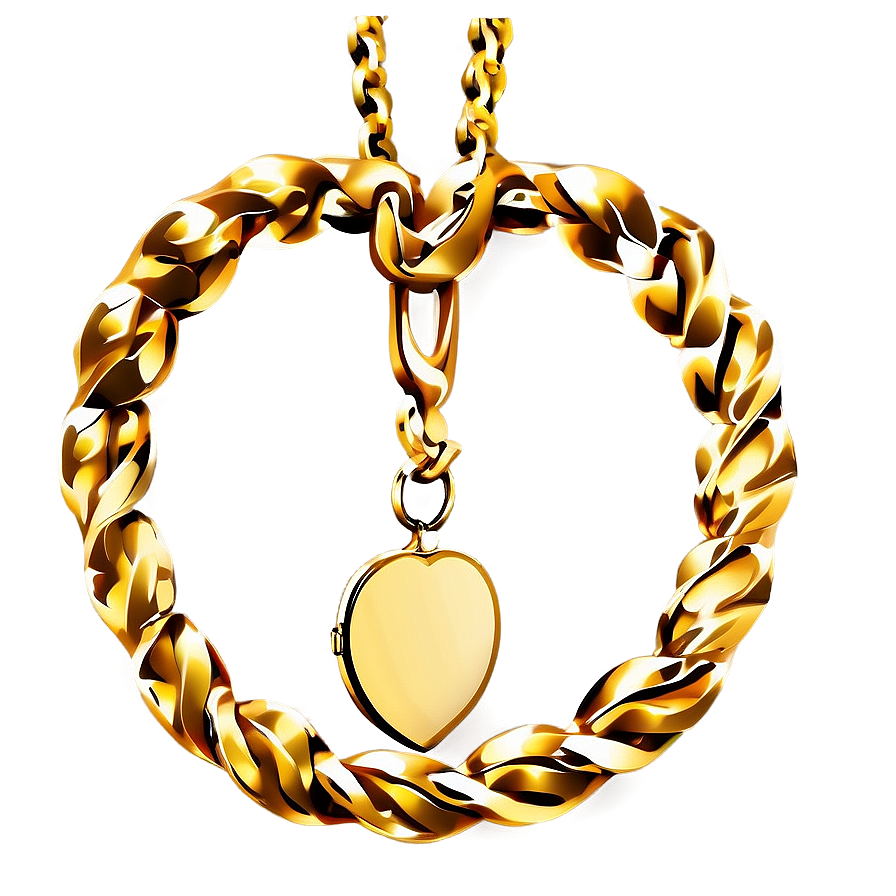 Gold Chain With Locket Png 05042024 PNG image