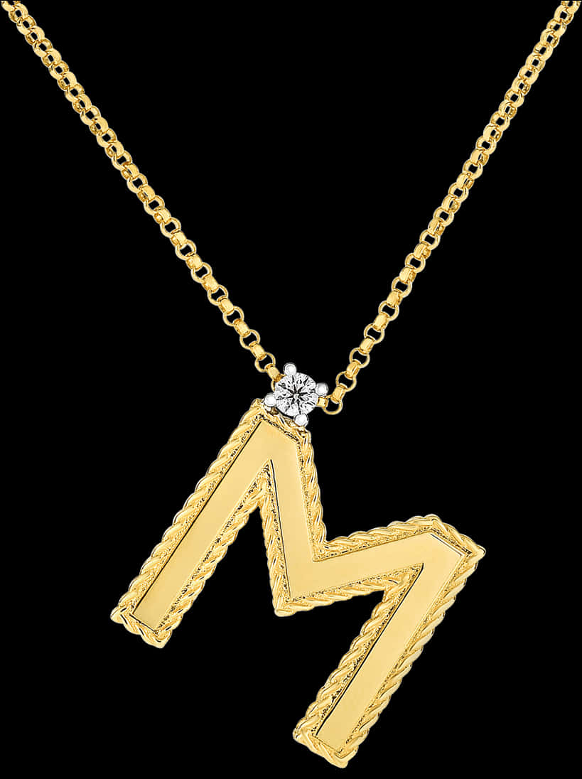 Gold Chainwith Lightning Pendantand Diamond PNG image