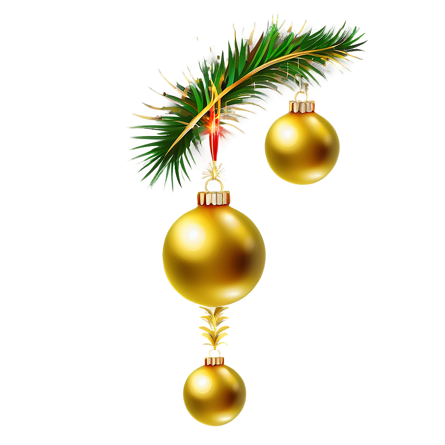 Gold Christmas Ornaments Png 05032024 PNG image