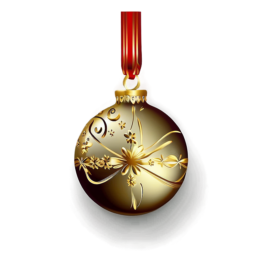 Gold Christmas Ornaments Png Awt PNG image