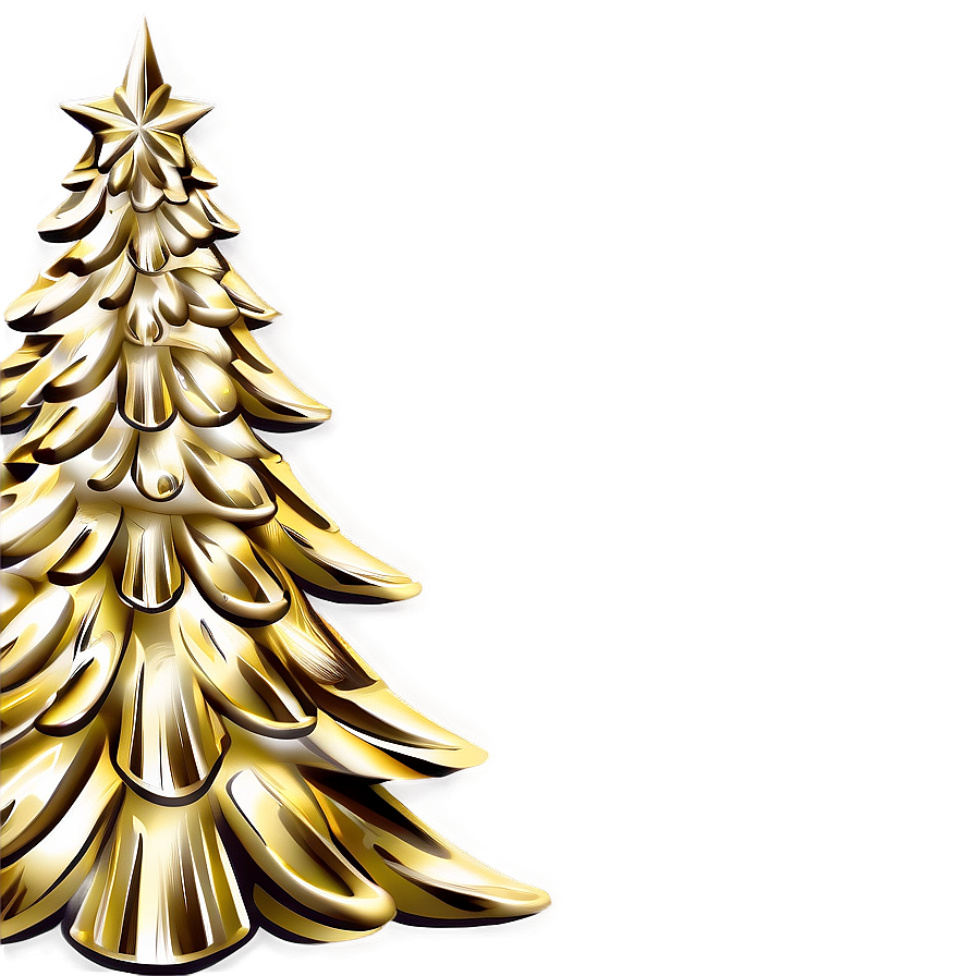 Gold Christmas Tree C PNG image