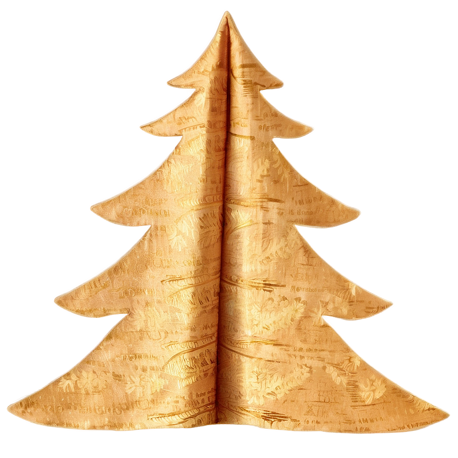 Gold Christmas Tree With Burlap Accents Png Obv4 PNG image