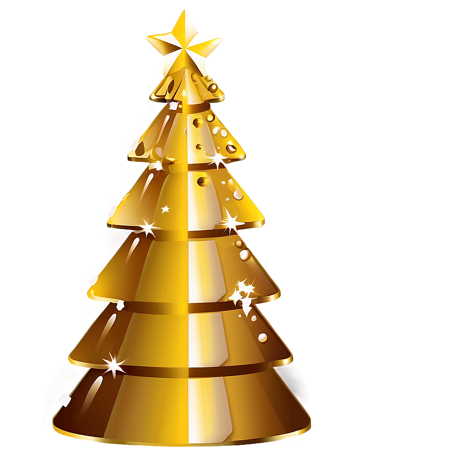 Gold Christmas Tree With Crystal Ornaments Png Ryh75 PNG image