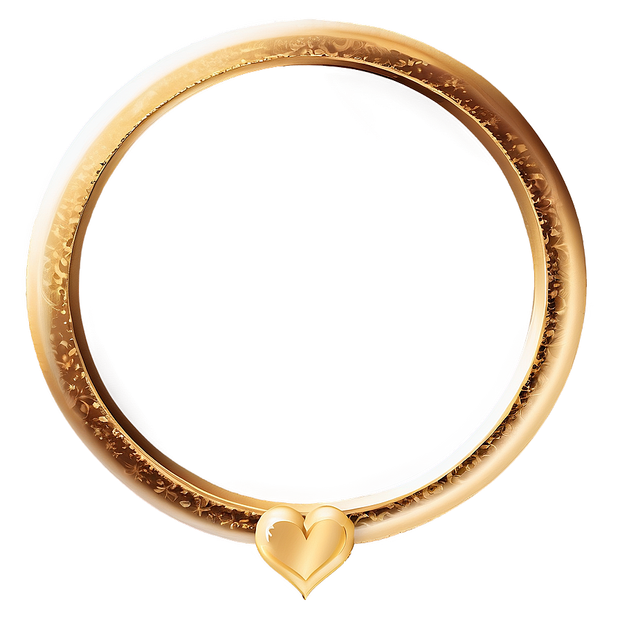 Gold Circle Frame With Hearts Png Enq PNG image