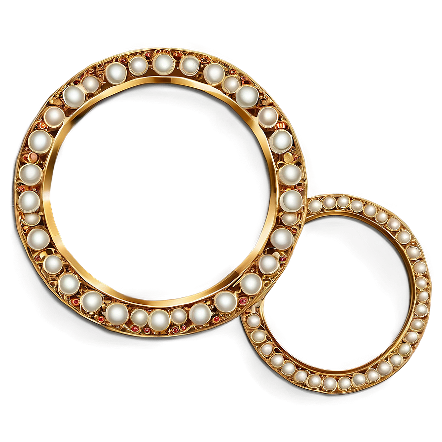 Gold Circle Frame With Pearls Png Npi PNG image