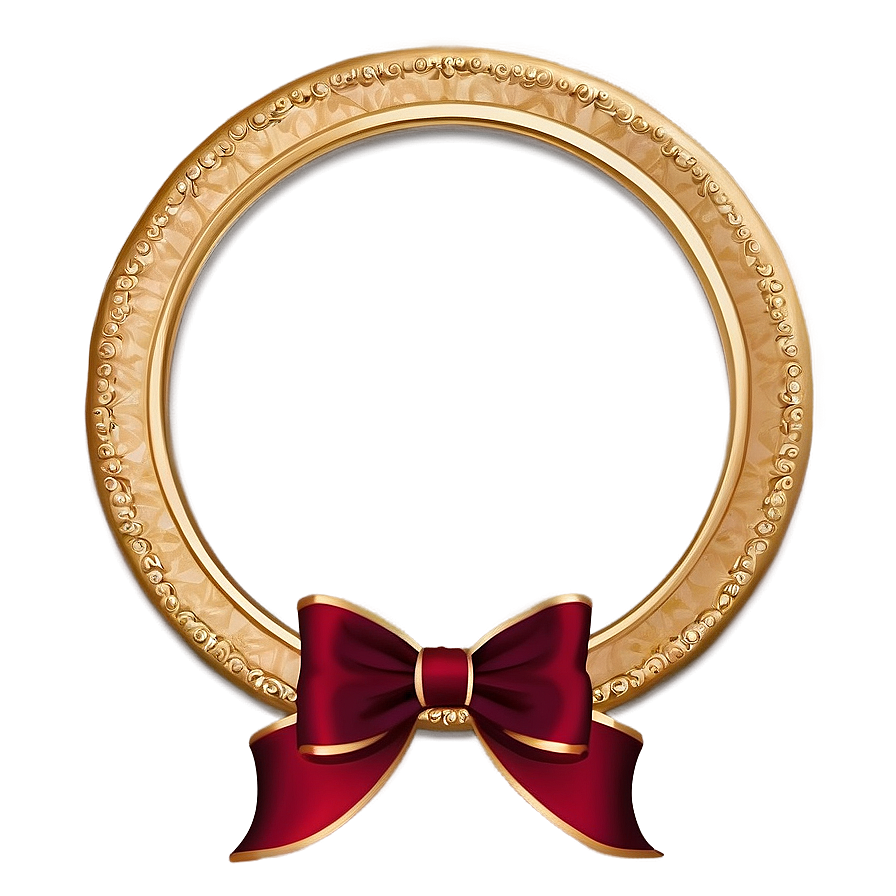 Gold Circle Frame With Ribbon Png Rqu31 PNG image