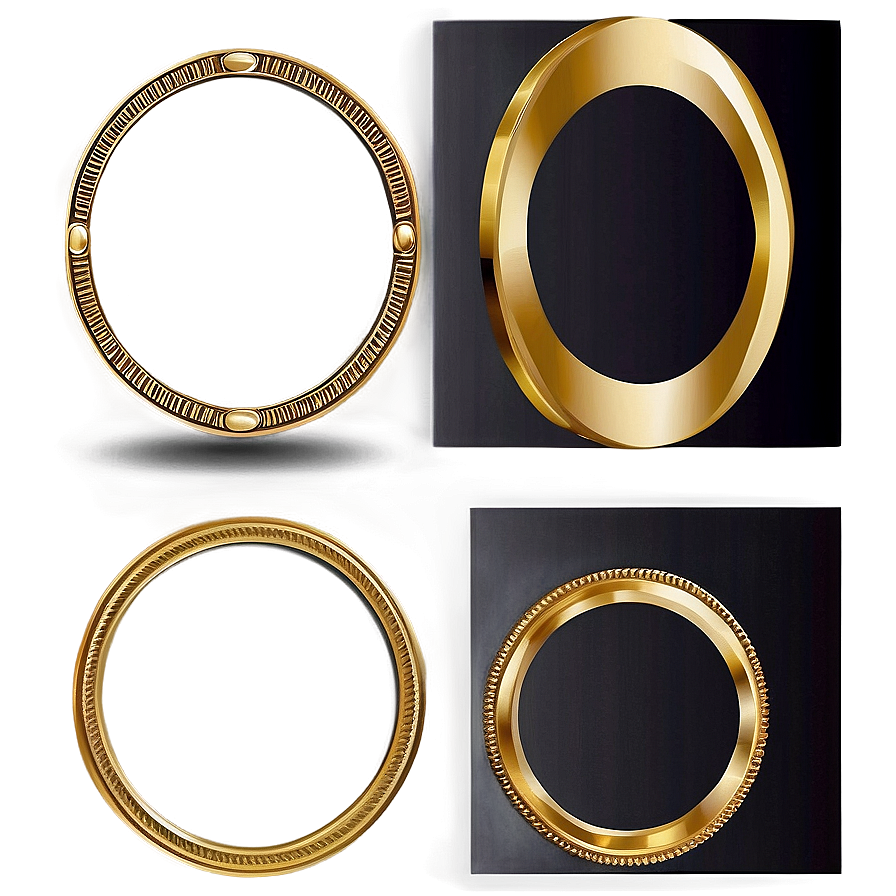 Gold Circle Line Border Png Thn PNG image