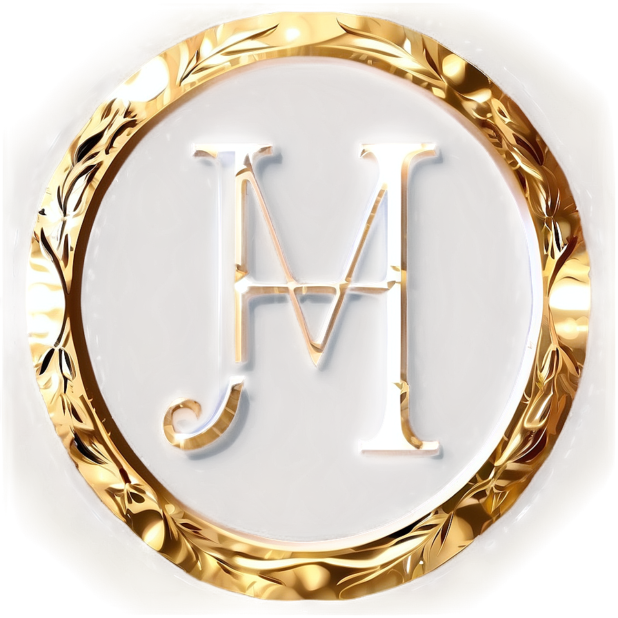 Gold Circle Monogram Frame Png 06262024 PNG image