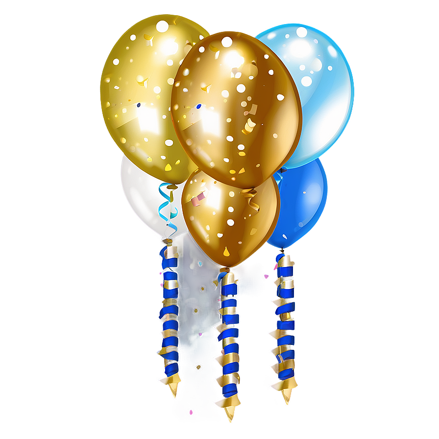 Gold Confetti Balloons Png Xnv PNG image