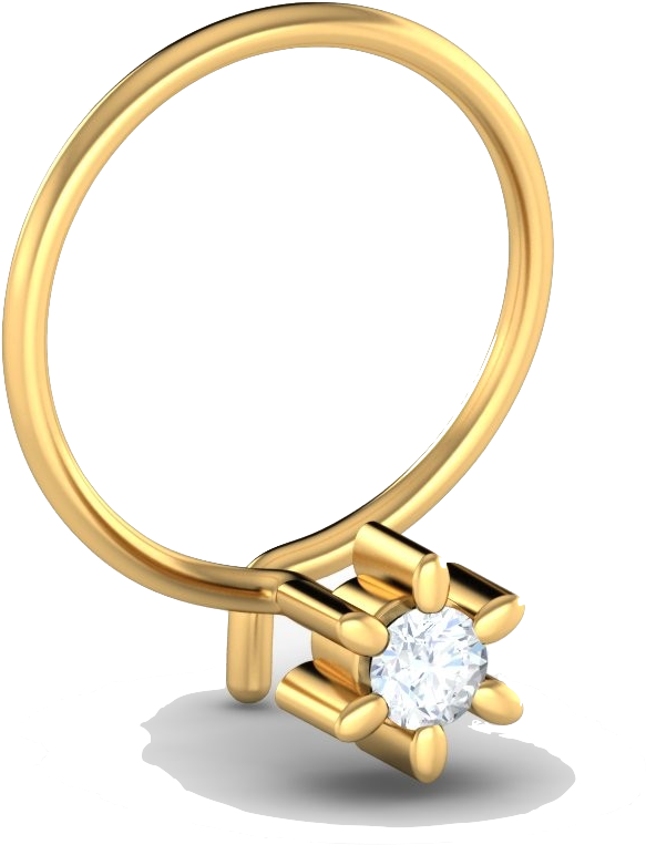 Gold Diamond Nose Ring Design PNG image