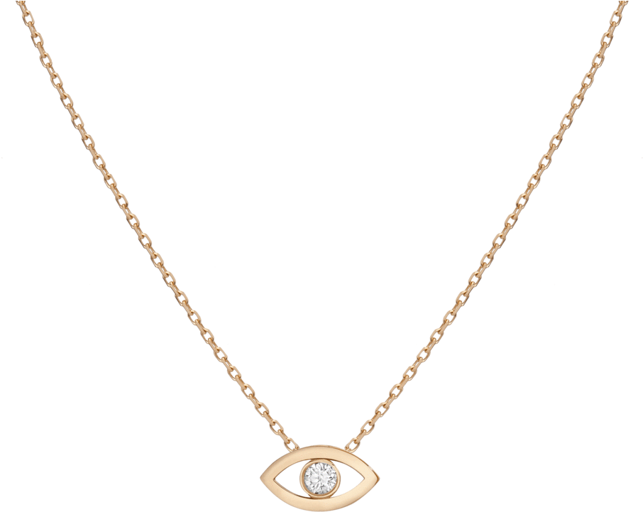 Gold Evil Eye Pendant Necklace PNG image