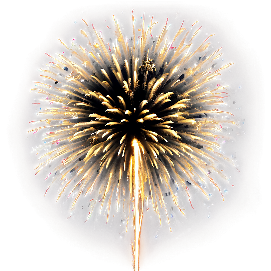 Gold Fireworks Panorama Png 06292024 PNG image