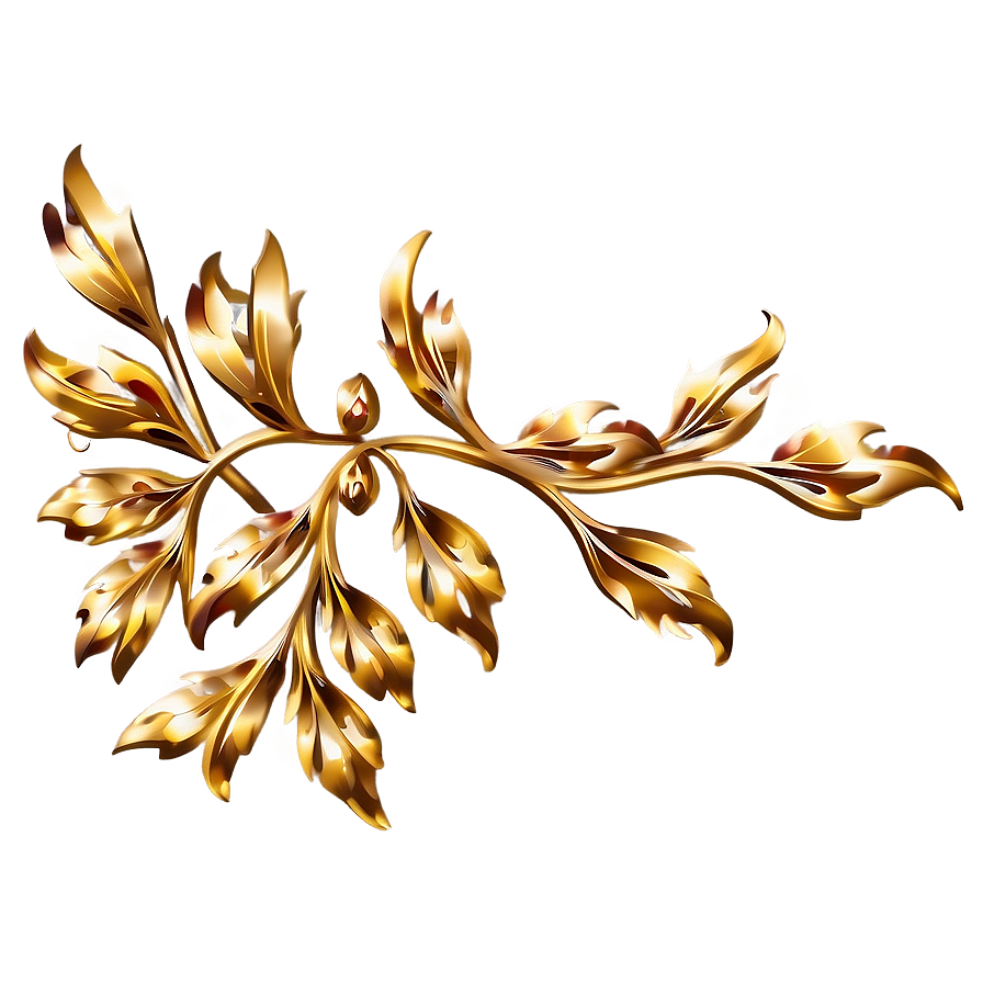 Gold Floral Motifs Png Lqn PNG image