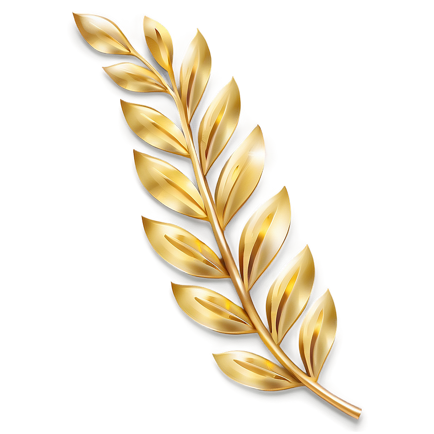 Gold Foliage Illustration Png 06262024 PNG image