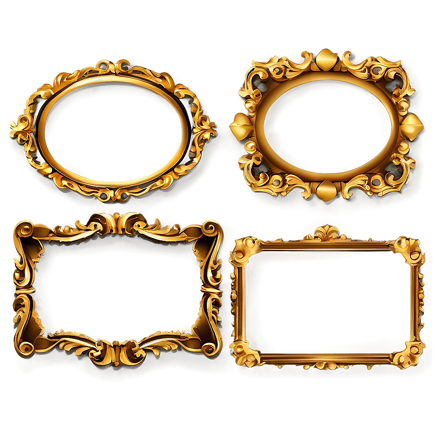 Gold Frame Text Box Png Svj | PNGpix.com