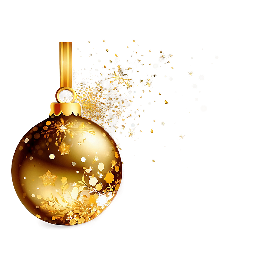 Gold Glitter Christmas Tree Bauble Png 62 PNG image