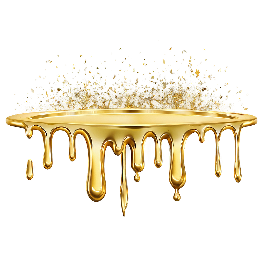 Gold Glitter Drip Accent Piece Png 96 PNG image