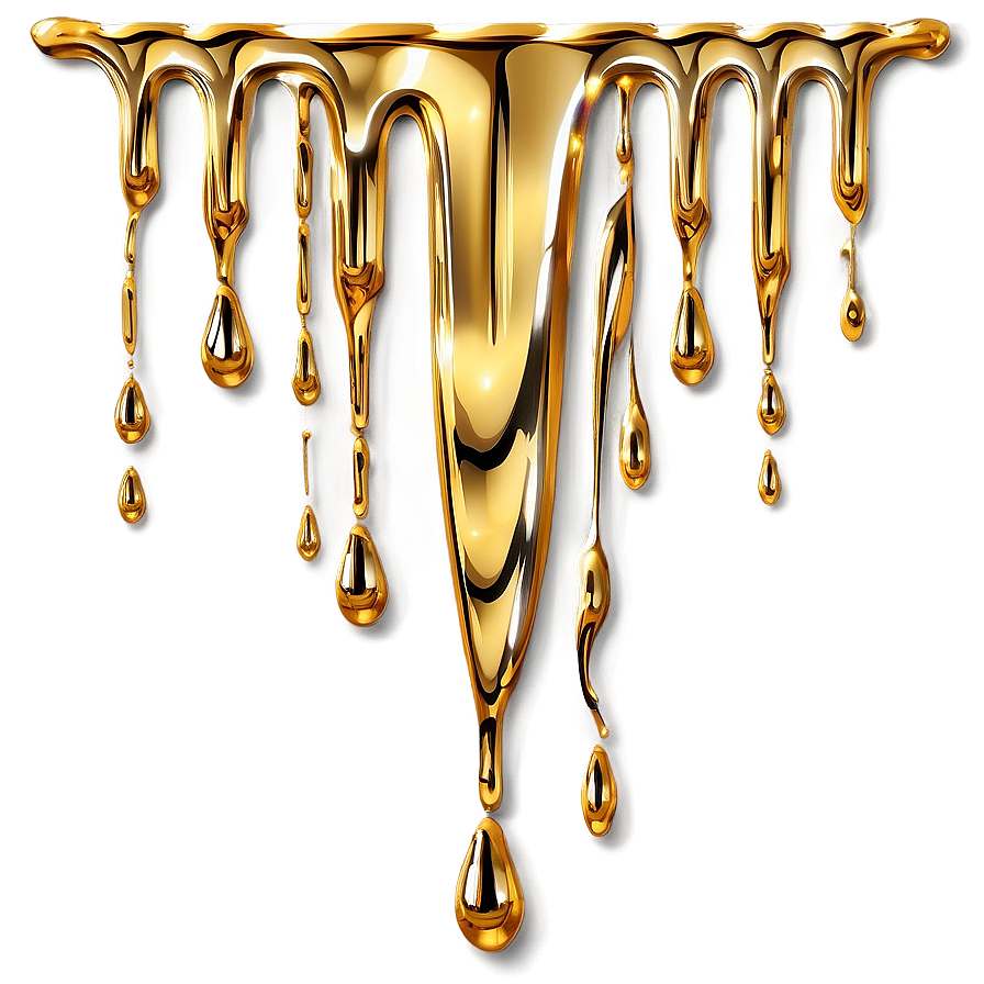 Gold Glitter Drip Decoration Png 06282024 PNG image