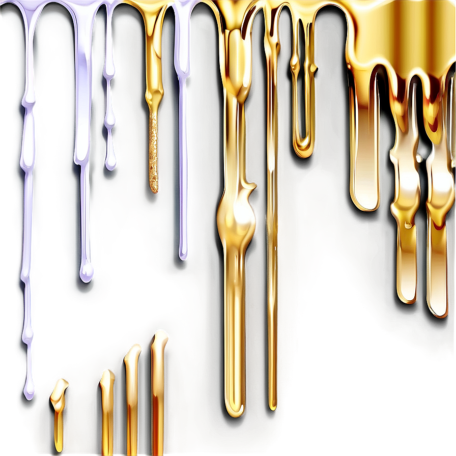 Gold Glitter Drip Decoration Png 88 PNG image