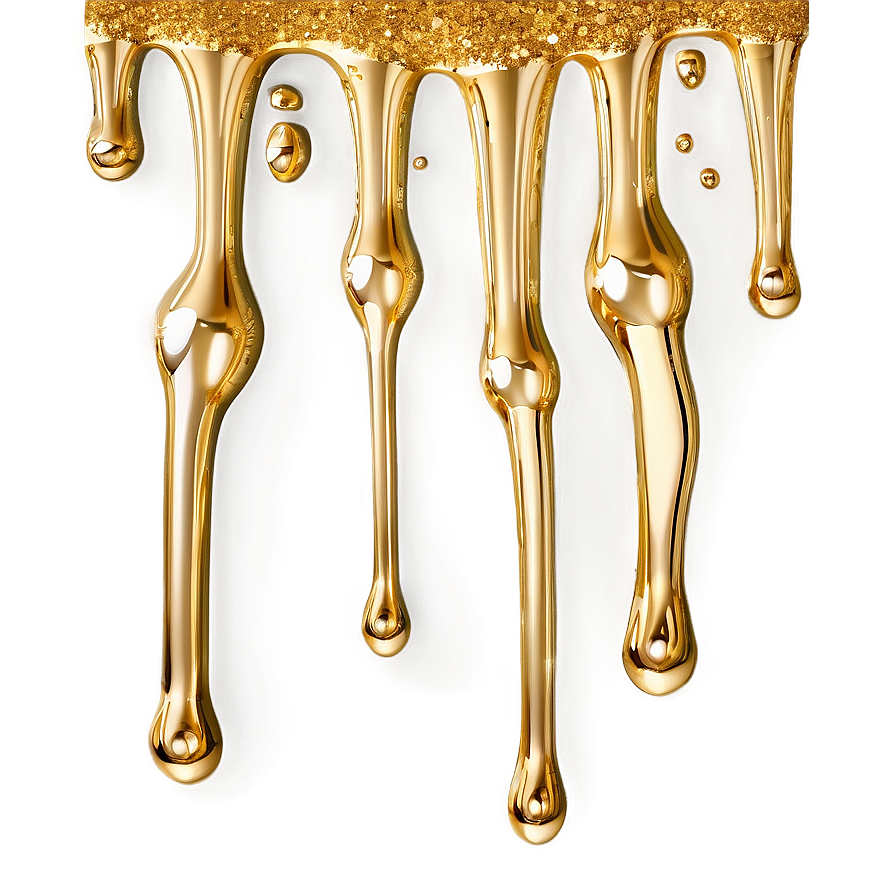 Gold Glitter Drip Down Png Wie PNG image