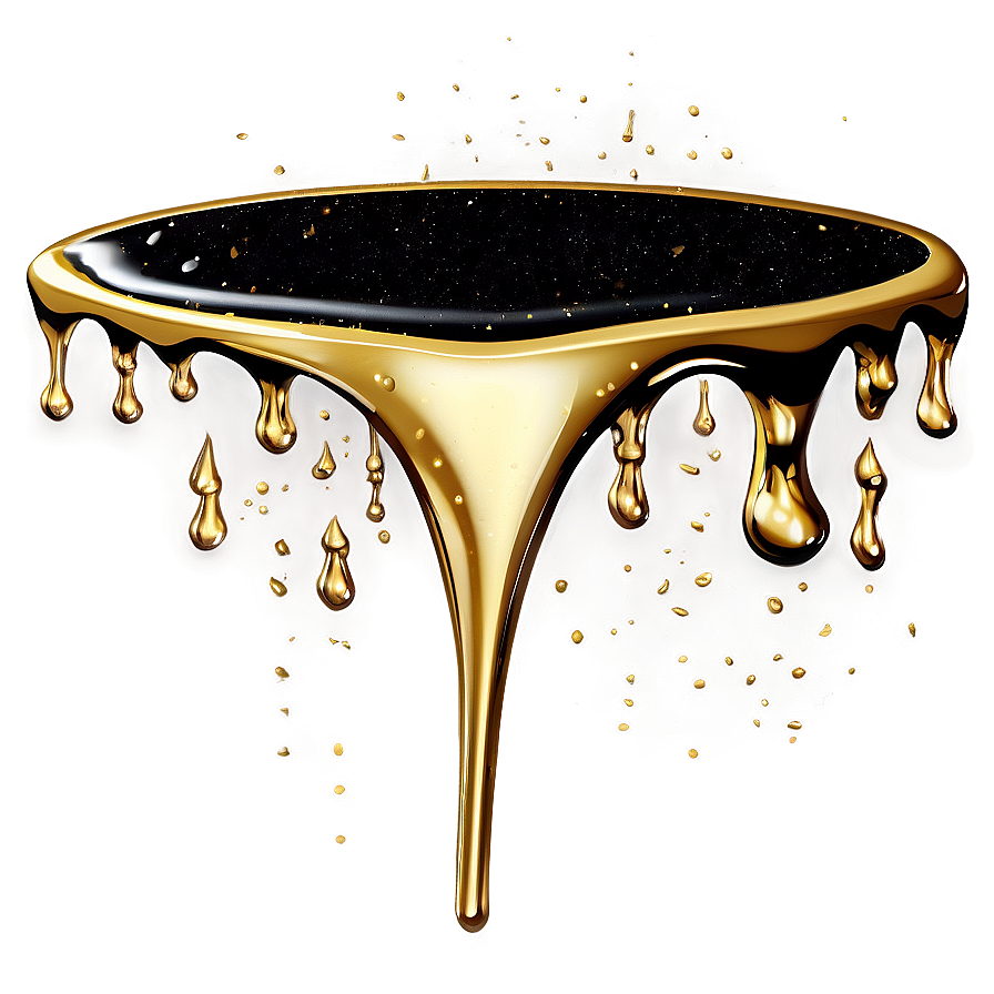 Gold Glitter Drip On Black Png 06282024 PNG image