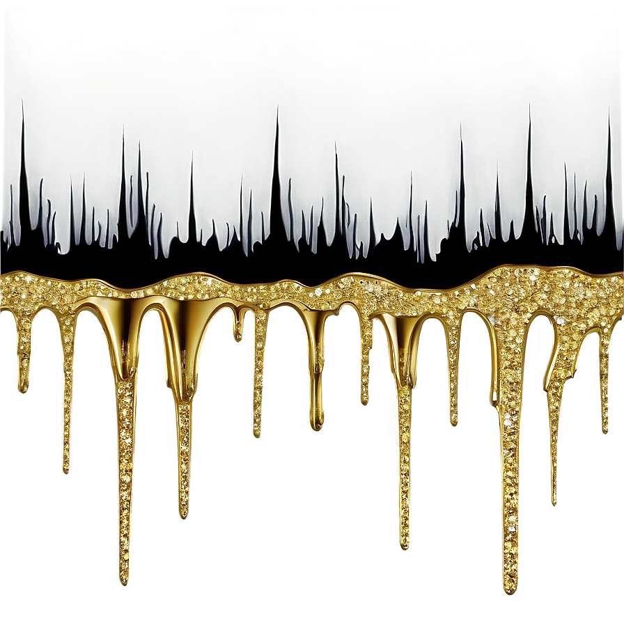 Gold Glitter Drip On Black Png Kmc74 PNG image