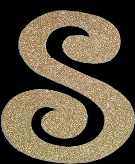 Gold Glitter Letter S PNG image