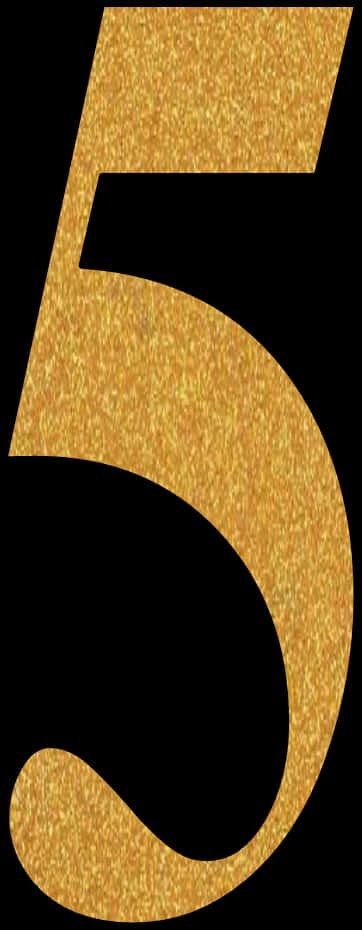 Gold Glitter Number5 PNG image