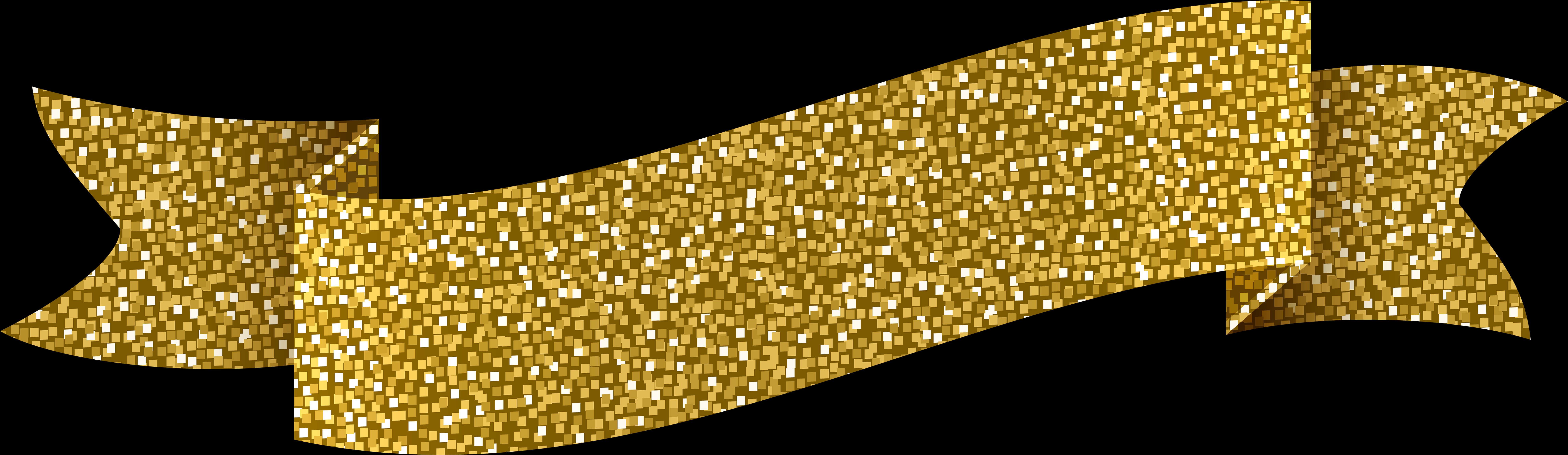 Gold Glitter Ribbon Banner PNG image