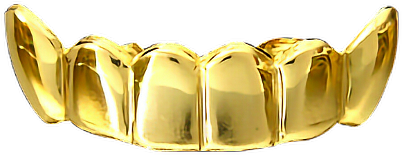 Gold Grillz Dental Jewelry PNG image