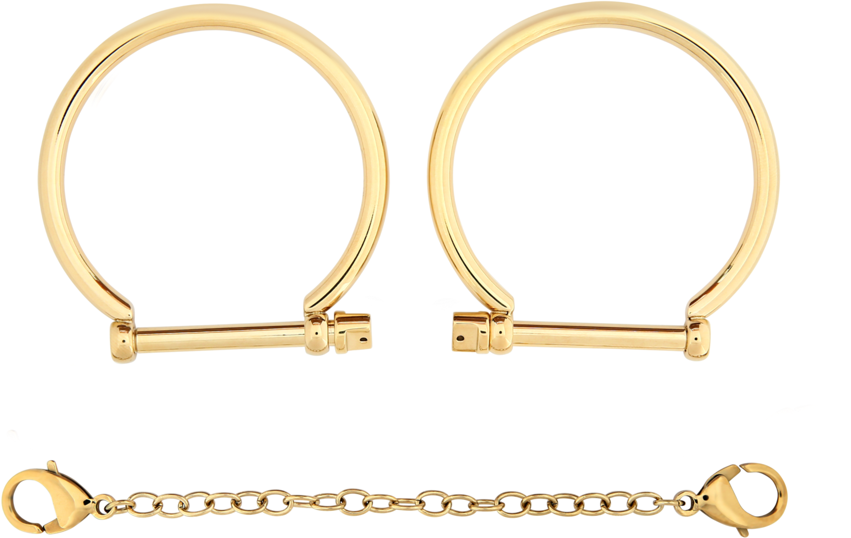 Gold Handcuffsand Chain PNG image