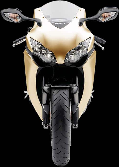 Gold Honda Sportbike Front View PNG image