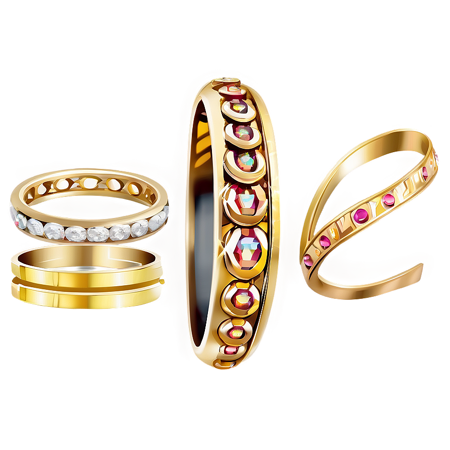 Gold Jewelry Collection Png 05032024 PNG image