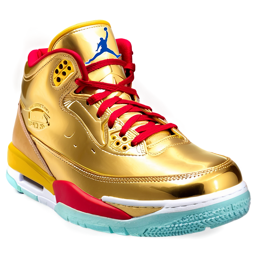 Gold Jordan Sneakers Png Rhg93 PNG image