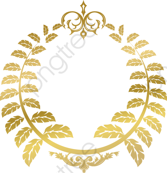 Gold Laurel Wreath Design PNG image