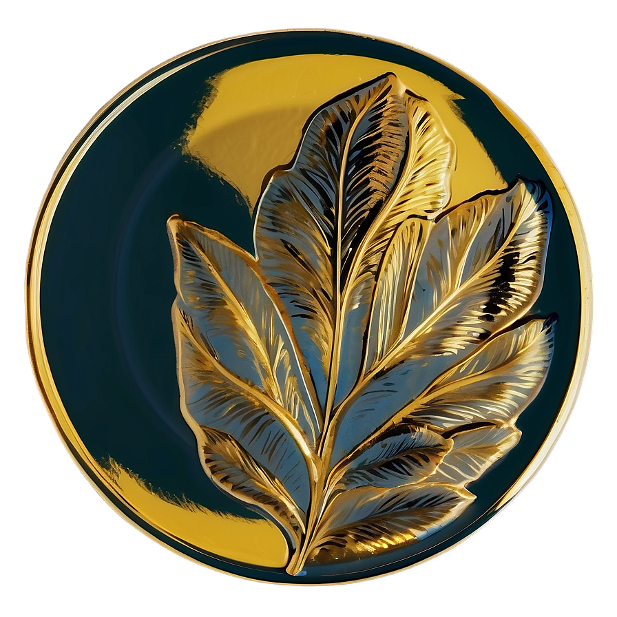 Gold Leaf Plate Png 5 PNG image