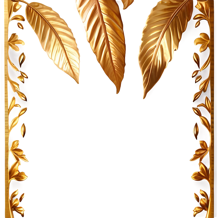 Gold Leaves Border Png 29 PNG image