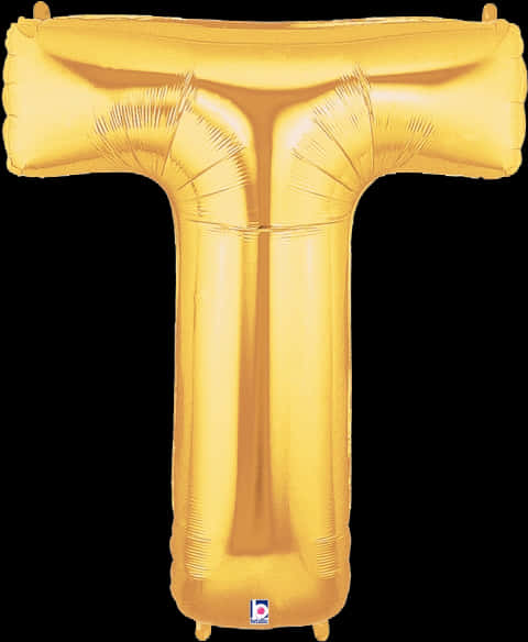 Gold Letter T Balloon PNG image
