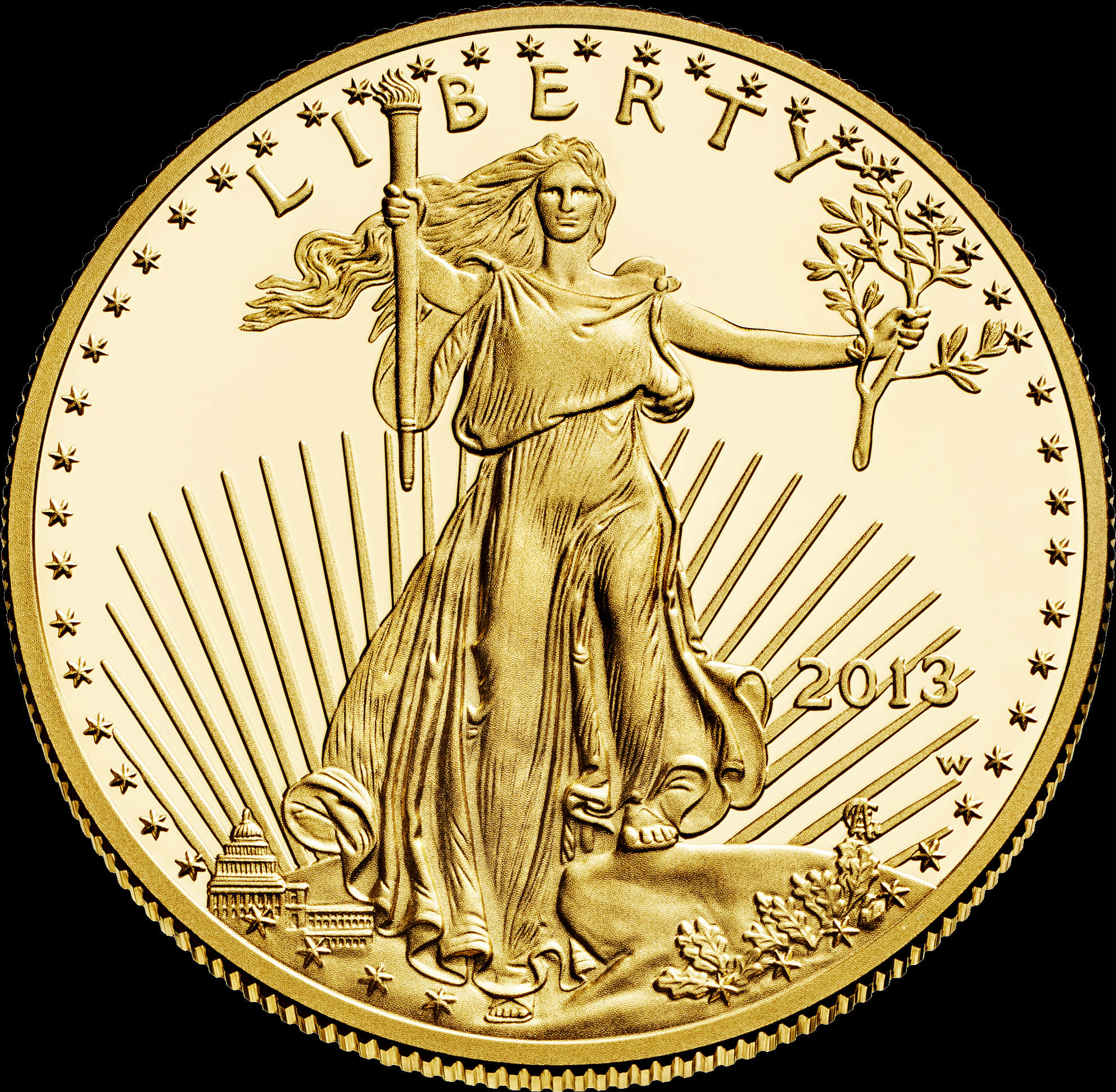 Gold Liberty Coin2013 PNG image