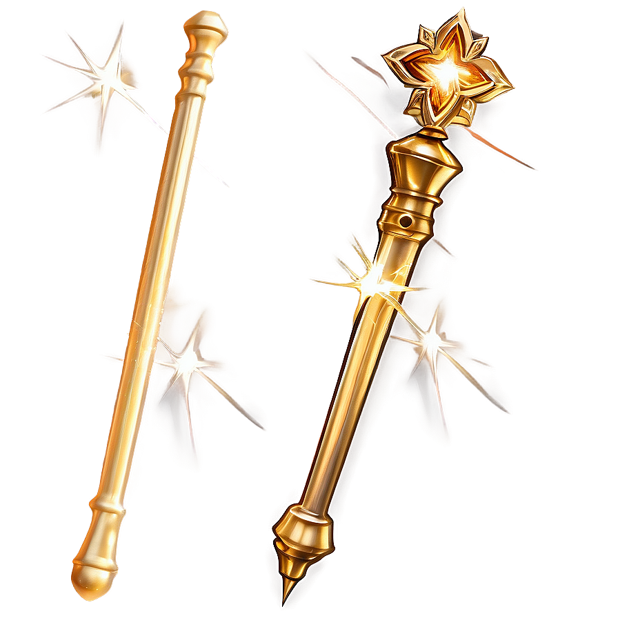 Gold Magic Wand Png 05032024 PNG image