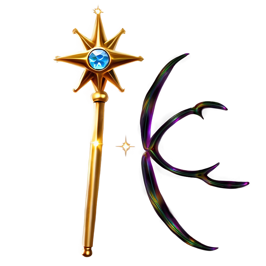 Gold Magic Wand Png 05032024 PNG image