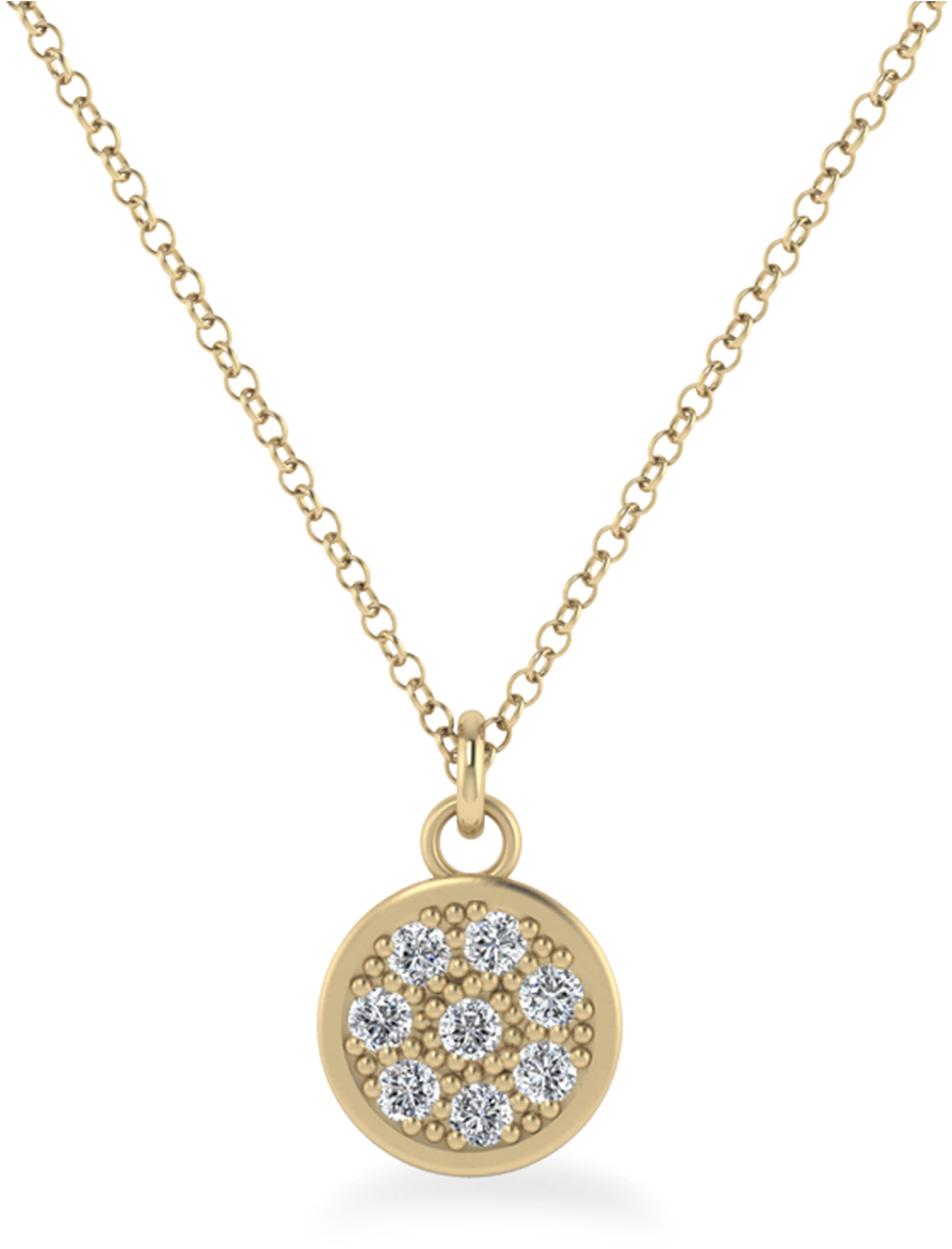 Gold Pendant Chain Necklacewith Diamonds PNG image