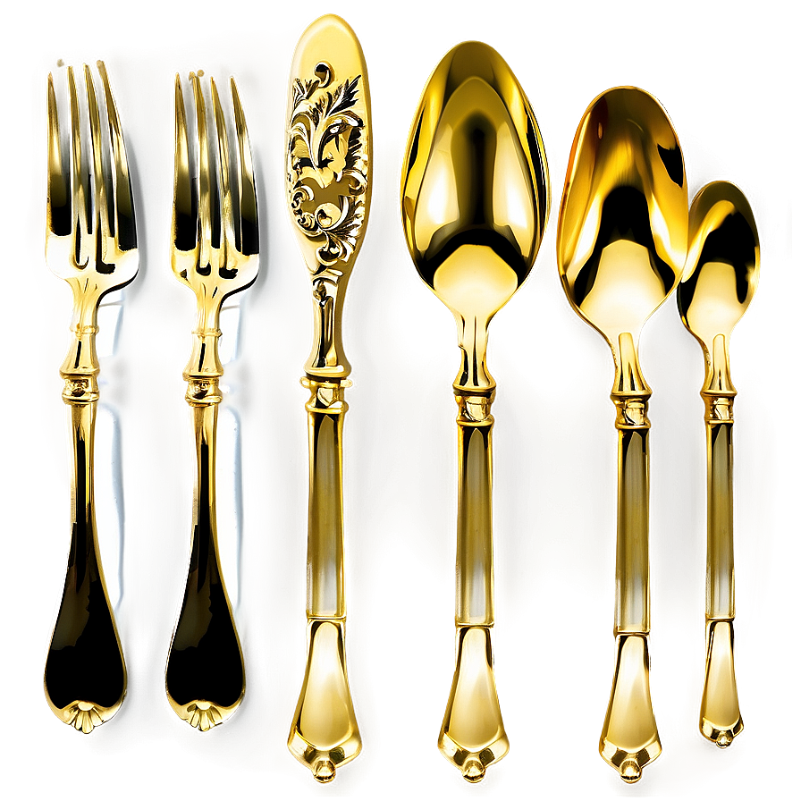 Gold Plated Cutlery Png Wnc35 PNG image