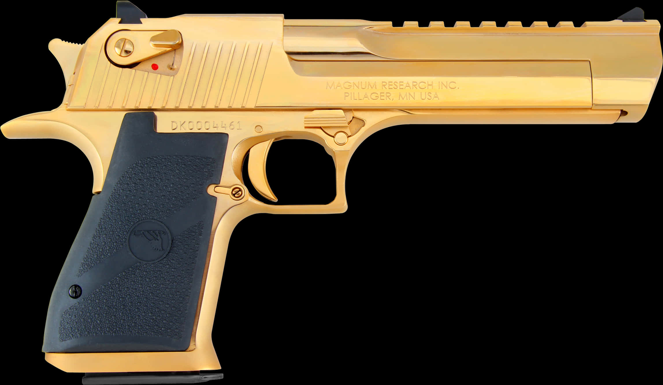 Gold Plated Desert Eagle Pistol PNG image